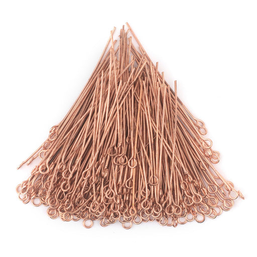 Copper 21 Gauge 2 Inch Eye Pins (Approx 500 pieces) - The Bead Chest