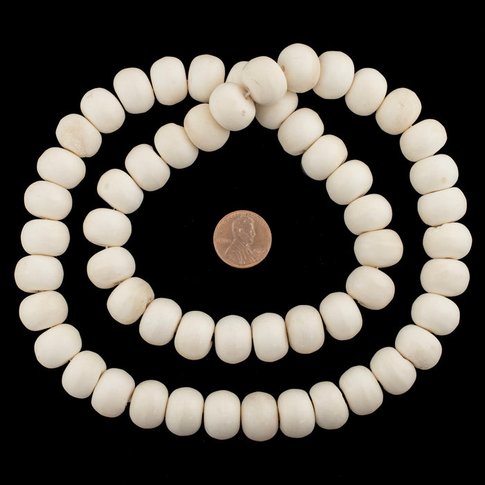 Round White Bone Beads (15mm) - The Bead Chest