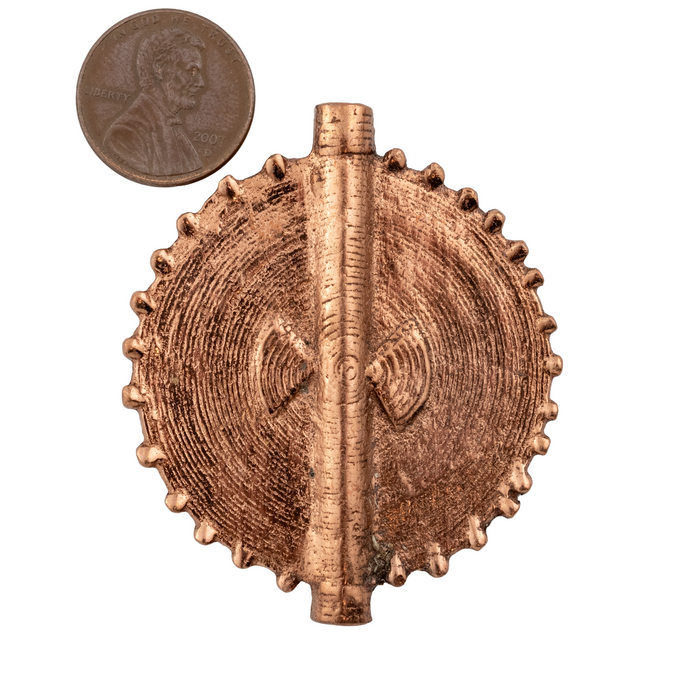 Copper Traditional Sun Baule Pendant Bead (54x46mm)