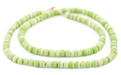 Lime Green & White Swirl Padre Beads (7mm) - The Bead Chest