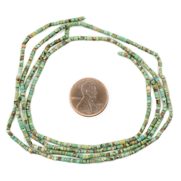 Emerald Green Turquoise Heishi Beads (2mm)