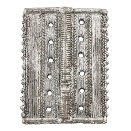Silver Rectangular Dotted Baule Pendant Bead (45x41mm)