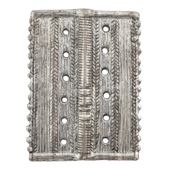 Silver Rectangular Dotted Baule Pendant Bead (45x41mm)