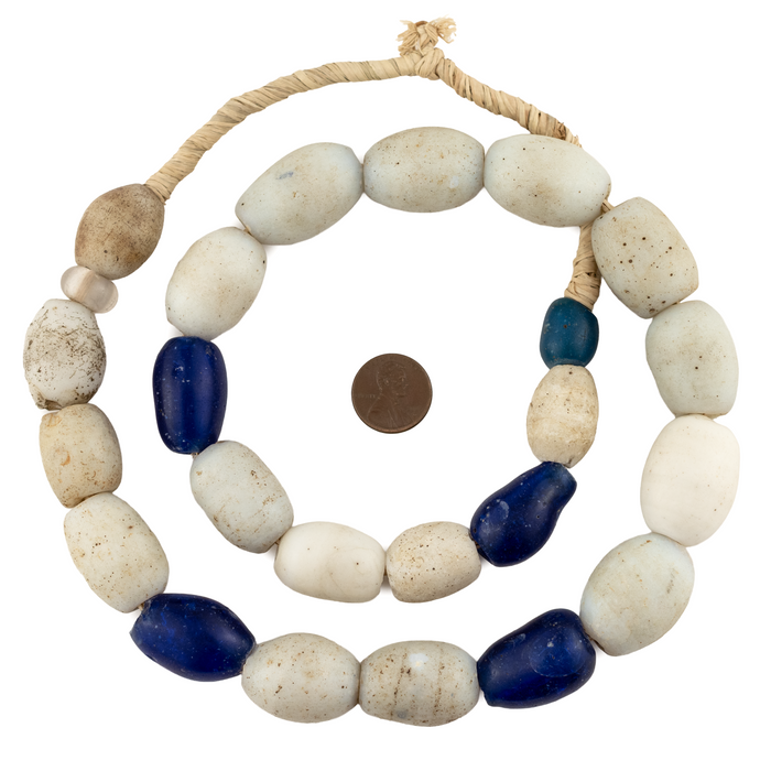 White Opate Antique European Trade Beads #16994