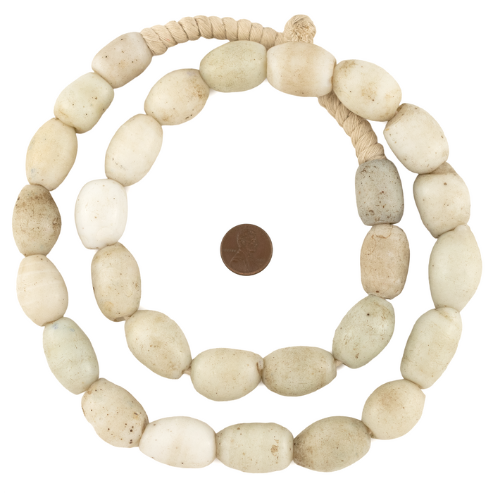 White Opate Antique European Trade Beads #16995