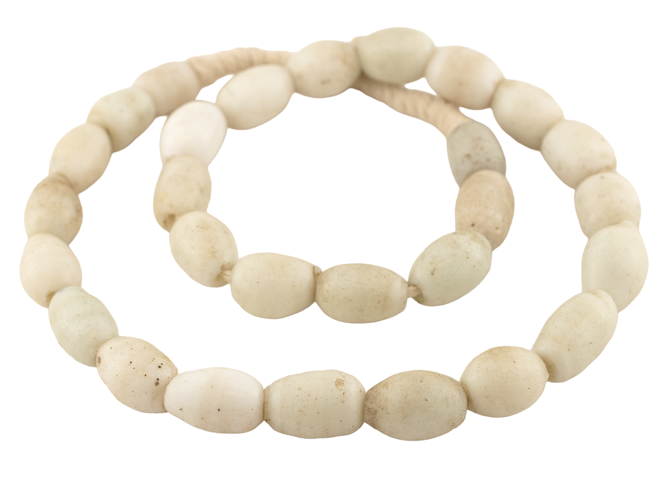 White Opate Antique European Trade Beads #16995