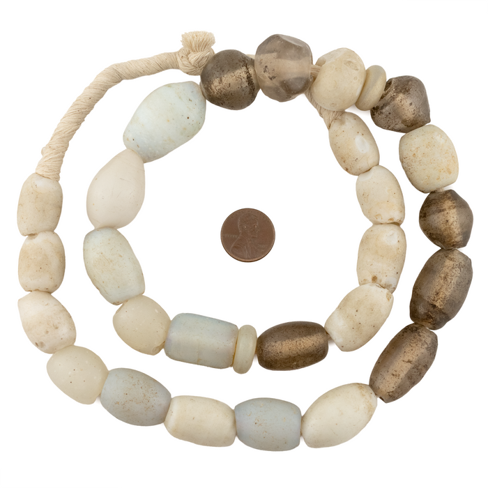 White Opate Antique European Trade Beads #16996