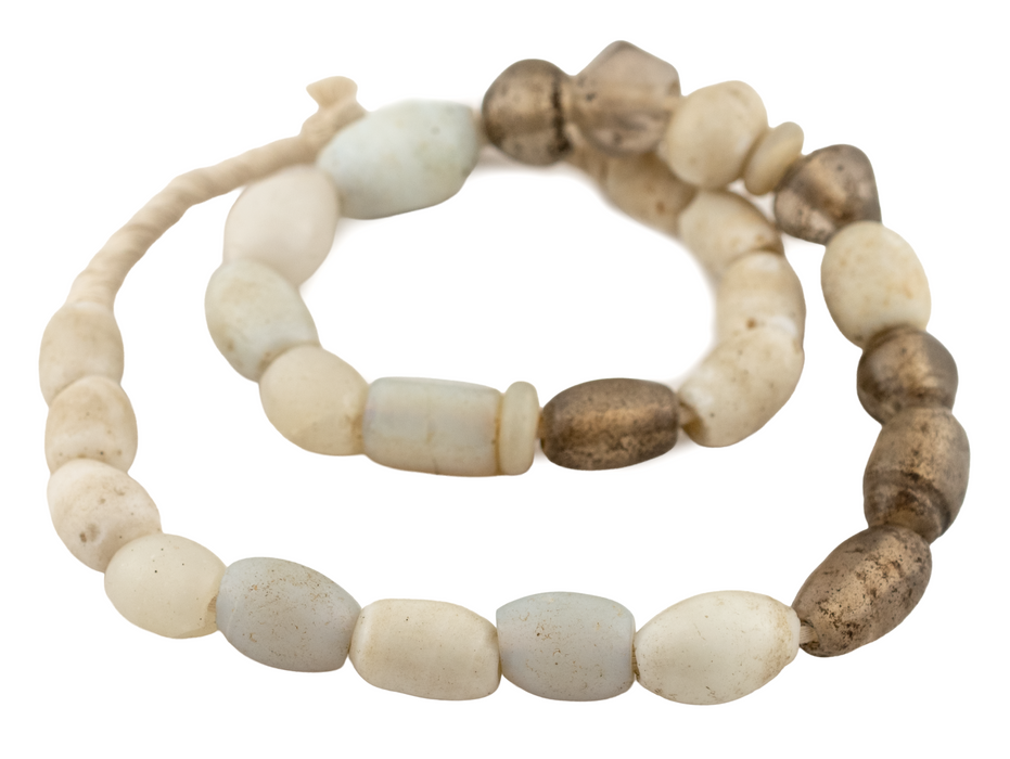 White Opate Antique European Trade Beads #16996