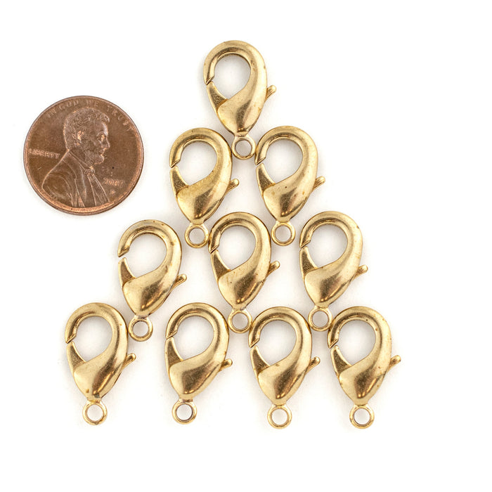 Brass Lobster Clasps (19mm, Set of 50) - The Bead Chest