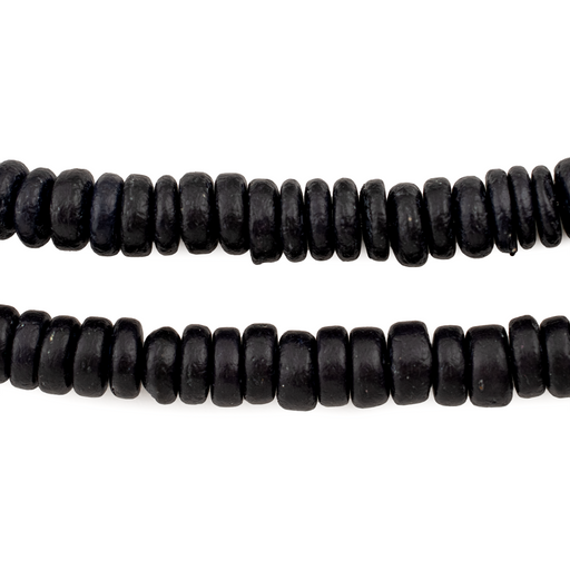 Dark Navy Blue Disk Coconut Shell Beads (8mm)