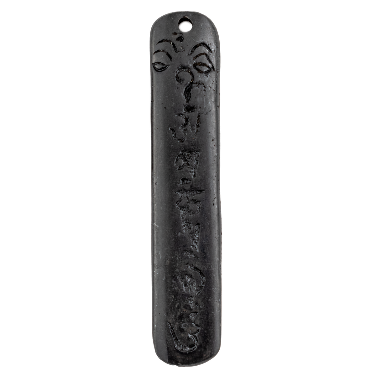 Midnight Brass Om Mani Padme Hum Pendant (58x20mm) — The Bead Chest