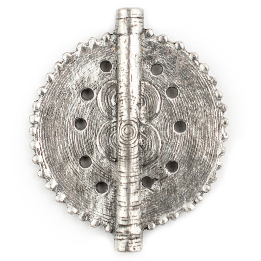Silver Sun Dotted Baule Pendant Bead (55x45mm)