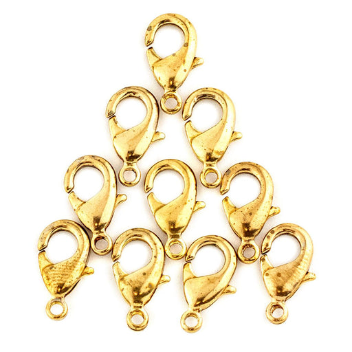 Brass Lobster Clasps (15mm, Set of 50) - The Bead Chest