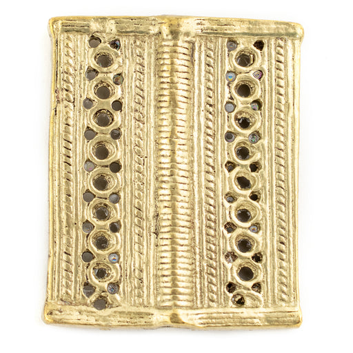 Brass Lattice Rectangular Baule Pendant Bead (45x36mm)