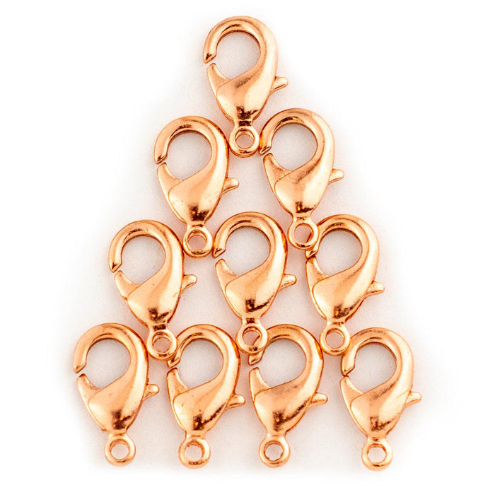 Copper Lobster Clasps (15mm, Set of 20) - The Bead Chest
