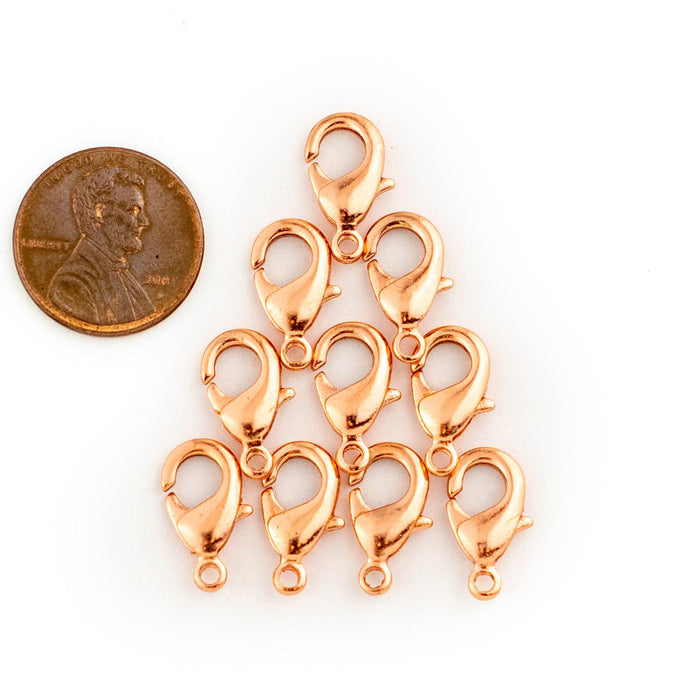 Copper Lobster Clasps (15mm, Set of 50) - The Bead Chest