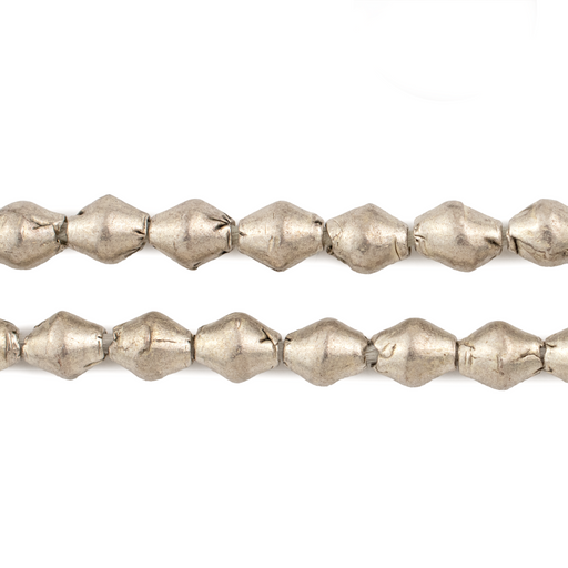 Ethiopian White Metal Bicone Beads (8x7mm)