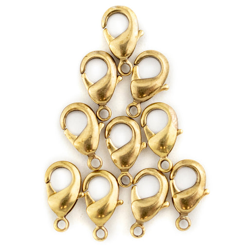 Brass Lobster Clasps (12mm, Set of 50)