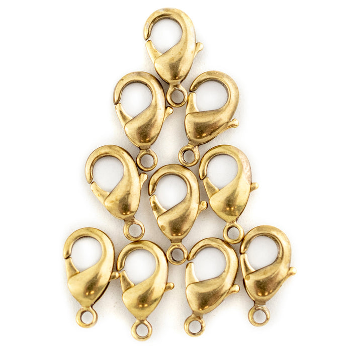 Brass Lobster Clasps (12mm, Set of 50) - The Bead Chest