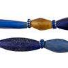 Assorted Antique Russian Blue Elongated Tube Beads #16989