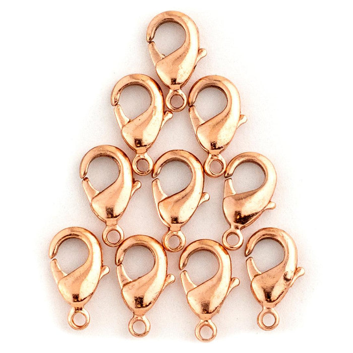 Copper Lobster Clasps (12mm, Set of 20) - The Bead Chest