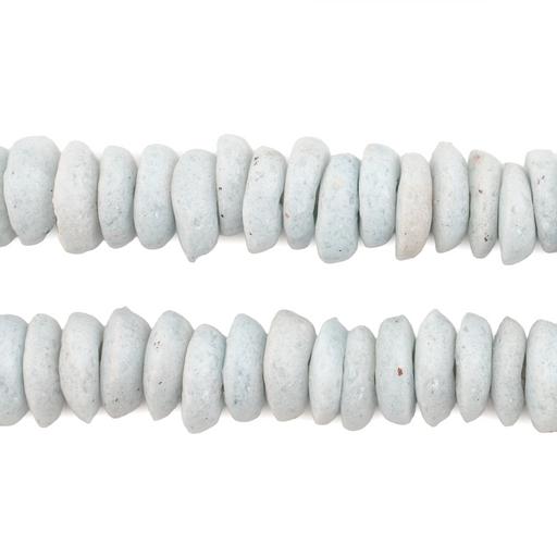 Pastel Blue Ashanti Saucer Beads (12mm) - The Bead Chest