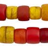Old Red & Yellow Cylinder Tomato Beads
