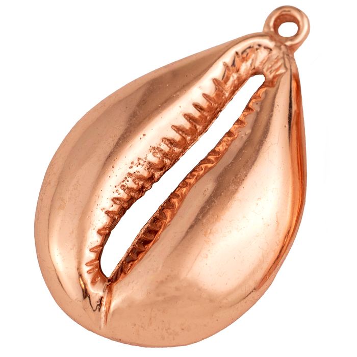 Copper Cowrie Shell Pendant (7x66mm)