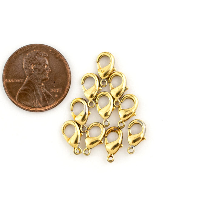 Brass Lobster Clasps (9.5mm, Set of 20) - The Bead Chest