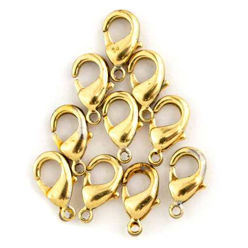 Brass Lobster Clasps (9.5mm, Set of 20)