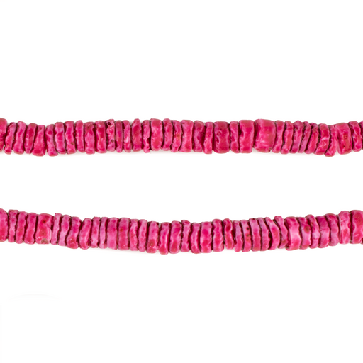 Flamingo Pink Sliced Shell Heishi Beads (5mm)