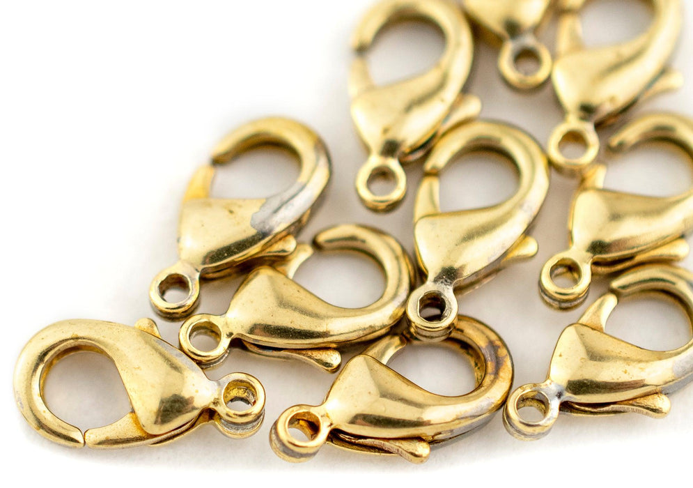 Brass Lobster Clasps (9.5mm, Set of 100) - The Bead Chest