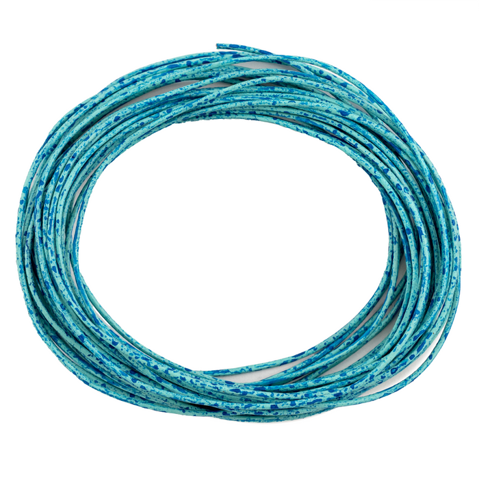 1.0mm Turquoise Speckled Round Leather Cord (15ft)