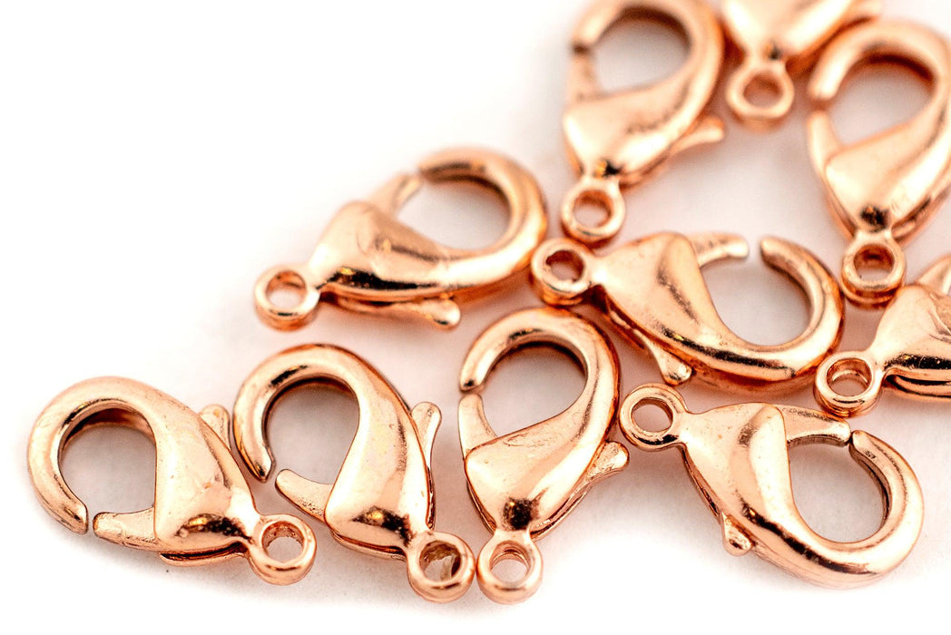 Copper Lobster Clasps (9.5mm, Set of 100) - The Bead Chest