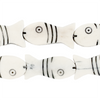 White Fish-shaped Carved Bone Beads (30x14mm)