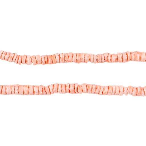 Pink Grapefruit Sliced Shell Heishi Beads (3mm)