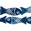 Cobalt Blue Fish-shaped Carved Bone Beads (42x15mm)