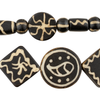 Fancy Black Pumket Style Mixed Bone Beads (Long Strand)