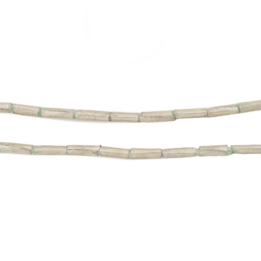 White Metal Tube Ethiopian Beads (2mm)