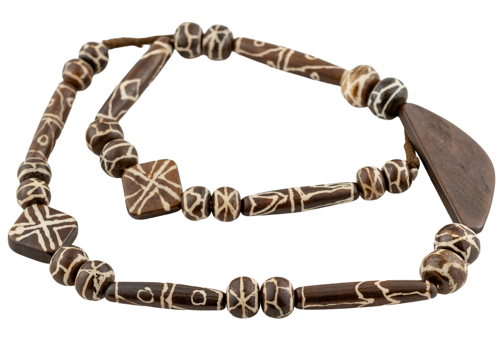 Fancy Brown Pumket Style Mixed Bone Beads (Long Strand)