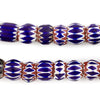 Antique Faceted Venetian Blue Chevron Beads