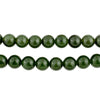 Round Dark Green Nephrite Jade Beads (8mm)