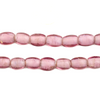 Rose Pink Oval White Heart Beads (9x7mm)
