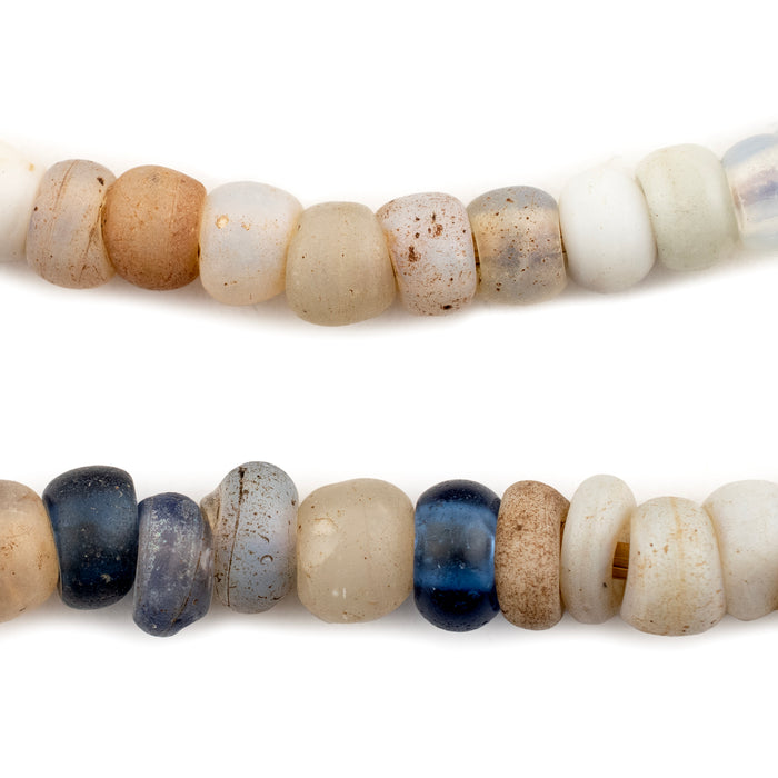 Assorted Blue & White Ethiopian Moon Beads - The Bead Chest