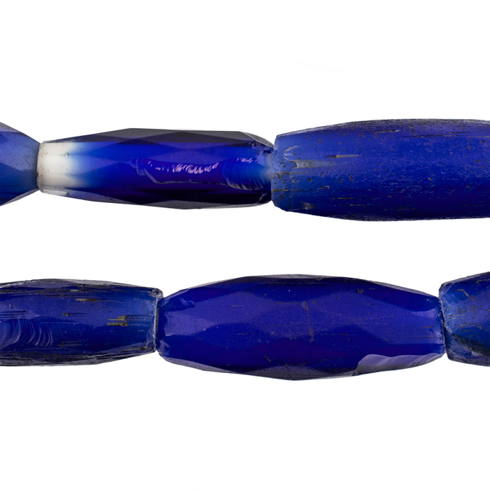 Rare Jumbo Antique Russian Blue Tube Beads #17250