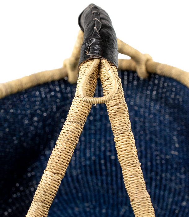 Ghanaian Bolga Basket, Blue, Large Size