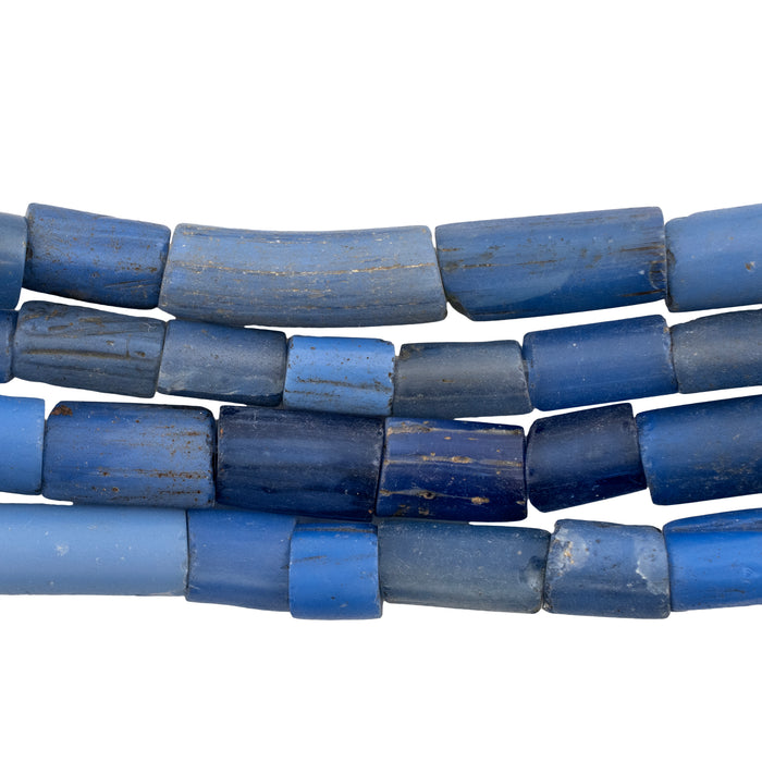 Fulani Funeral Beads - Blue Russian Tube Glass Beads