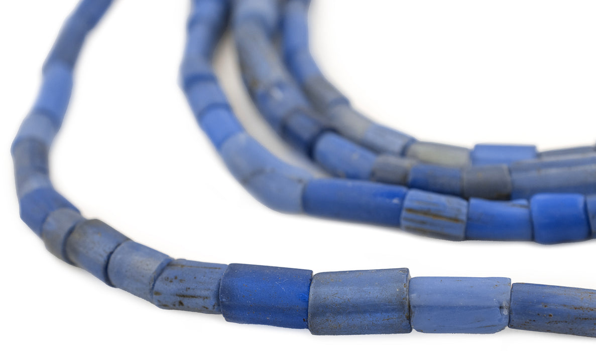 Fulani Funeral Beads - Blue Russian Tube Glass Beads