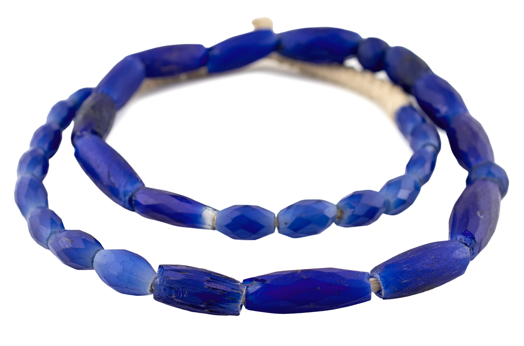 Rare Jumbo Antique Russian Blue Tube Beads #17250