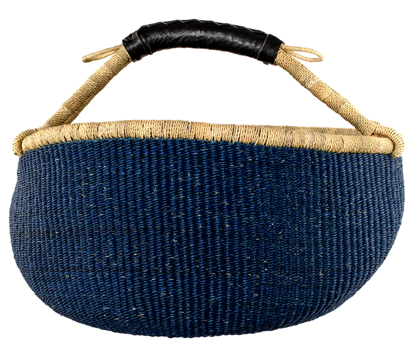 Ghanaian Bolga Basket, Blue, Large Size